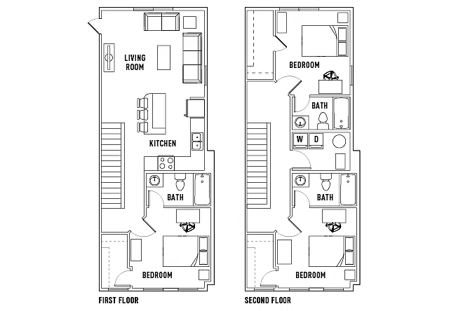 Floor plan 3 Bed x 3 Bath Townhome