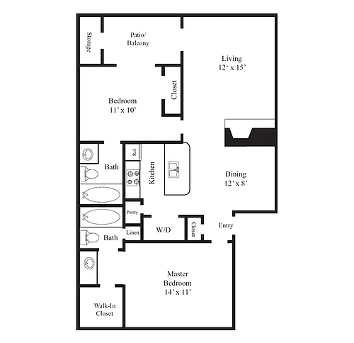 Floor plan 2 Bed 2 Bath