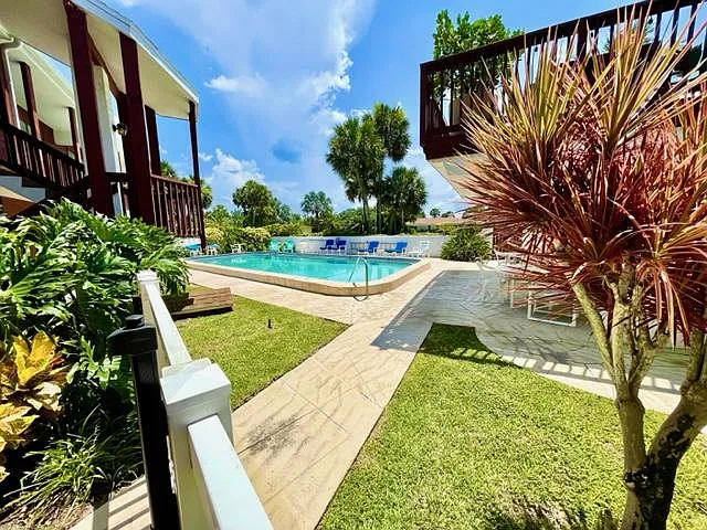 Pool from outside the door