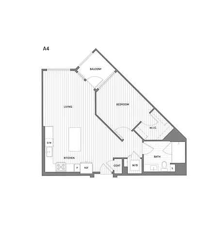 Floor plan 1 BR/1 BA