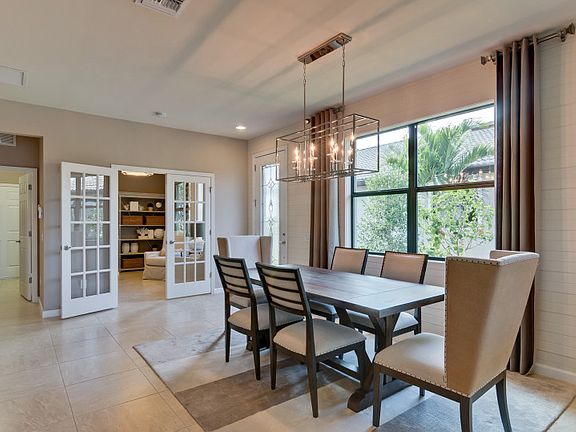 Conceptual Open Dining Room and optional den with french doors