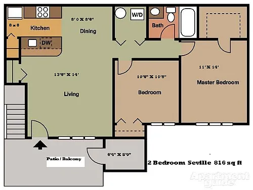 Floor plan Seville 2 Bedroom