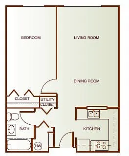 Floor plan One-Bedroom