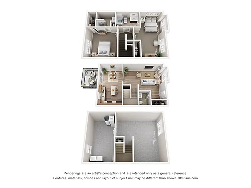 Floor plan Trecastle 2BR Townhome