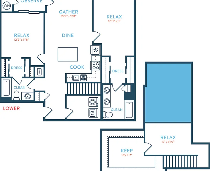 1576 Tea House B13 Loft Floorplan Diagram