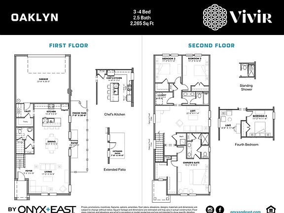 First and Second Floor Plan with Options