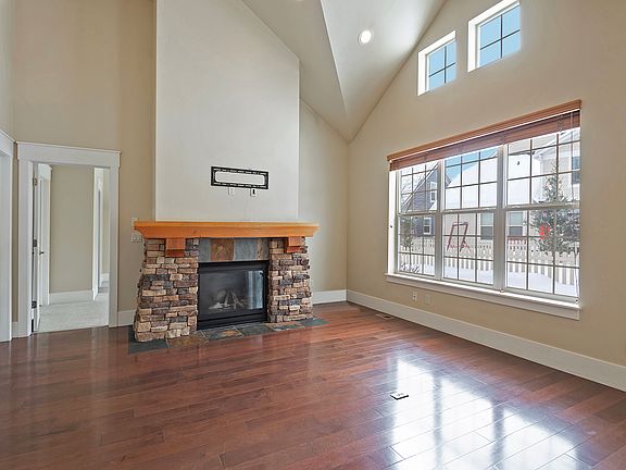 Living room and fireplace