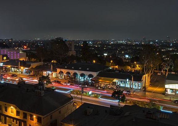 View of Sunset Plaza from the top floor