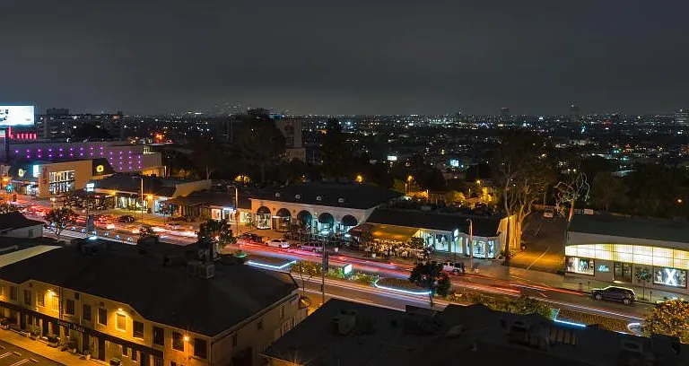 View of Sunset Plaza from the top floor
