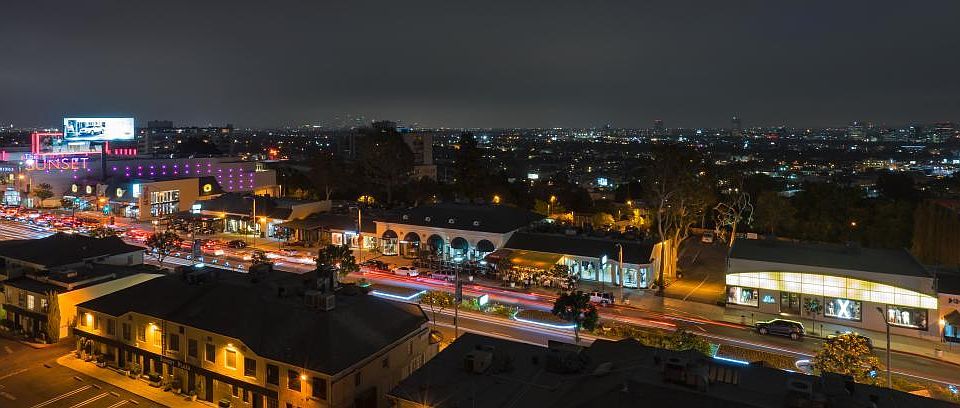 View of Sunset Plaza from the top floor