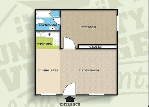 Floor plan 1 bedroom