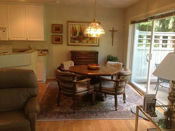 Open floor plan encompasses the kitchen, dining room & living room