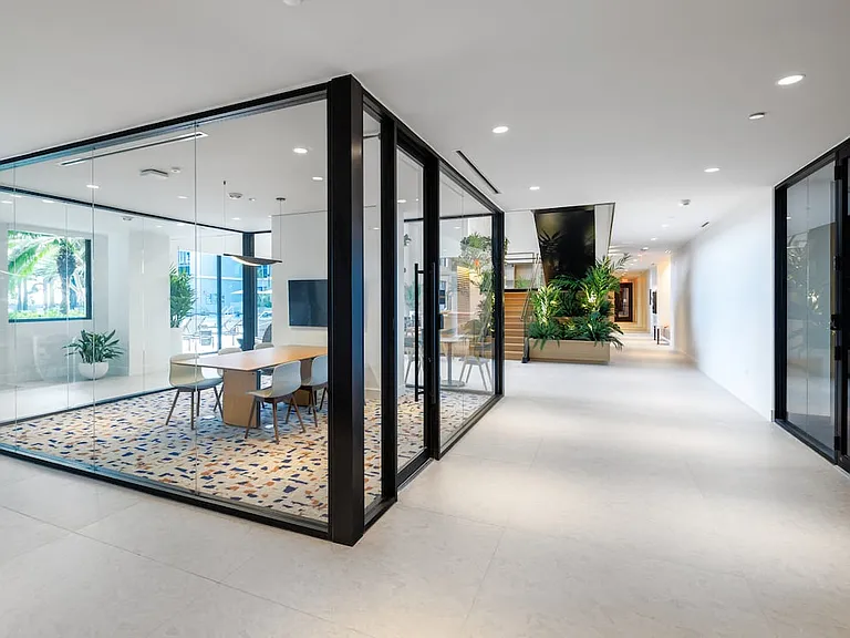 Lower-level resident lounge with conference room