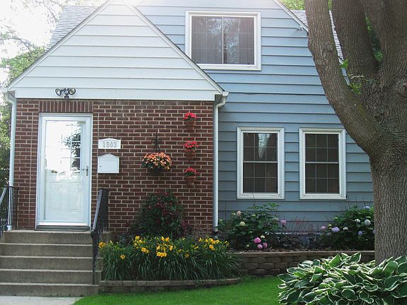Landscaped front lawn