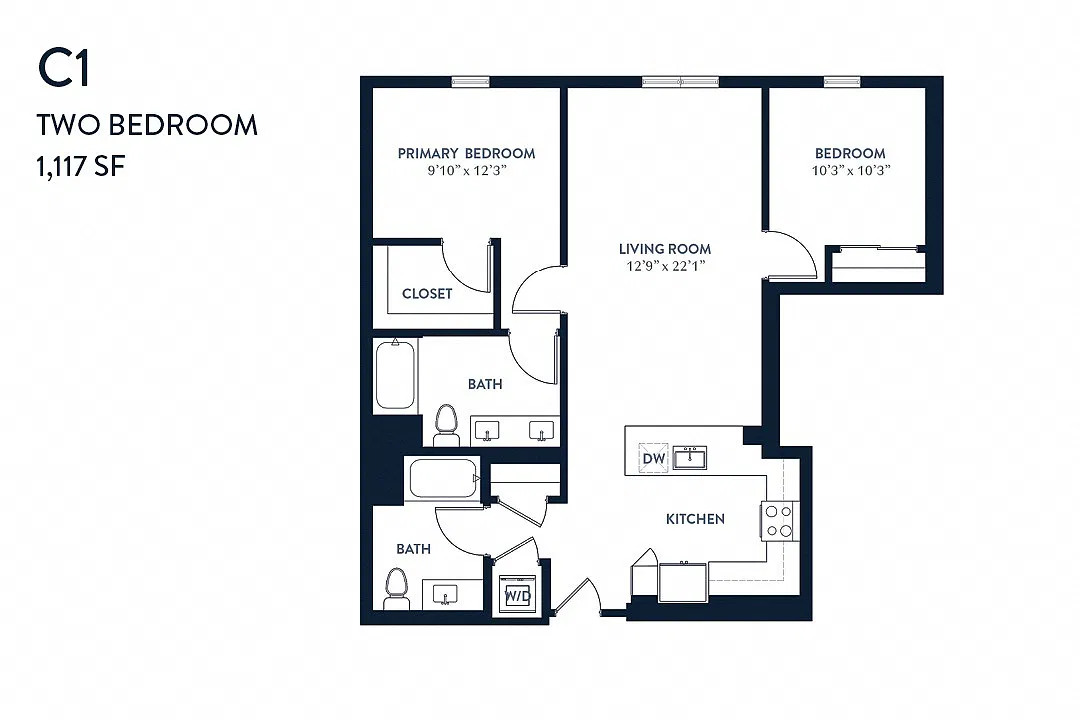 Floor plan Two Bedroom C1