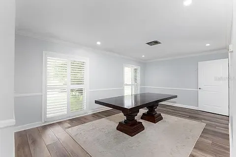 Dining area leading to the laundry room
