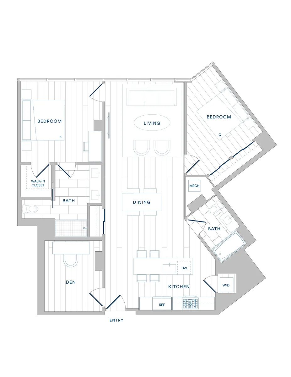Floor plan BD4-PH Den