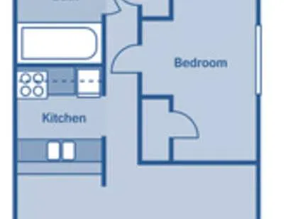 Floor plan 2 Bed 1 Bath