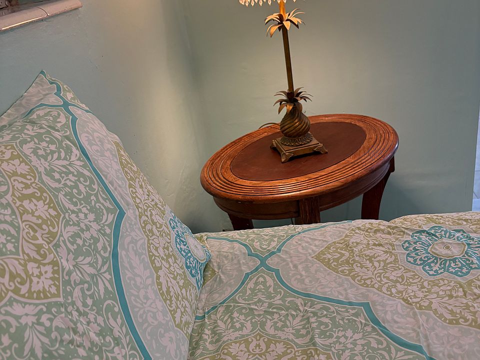 Large bedside table.