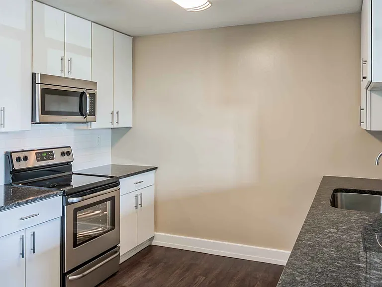 Kitchens with stainless steel appliances and granite countertops