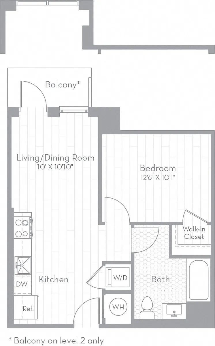 Floor plan 1 Bed/1 Bath JR-AM02