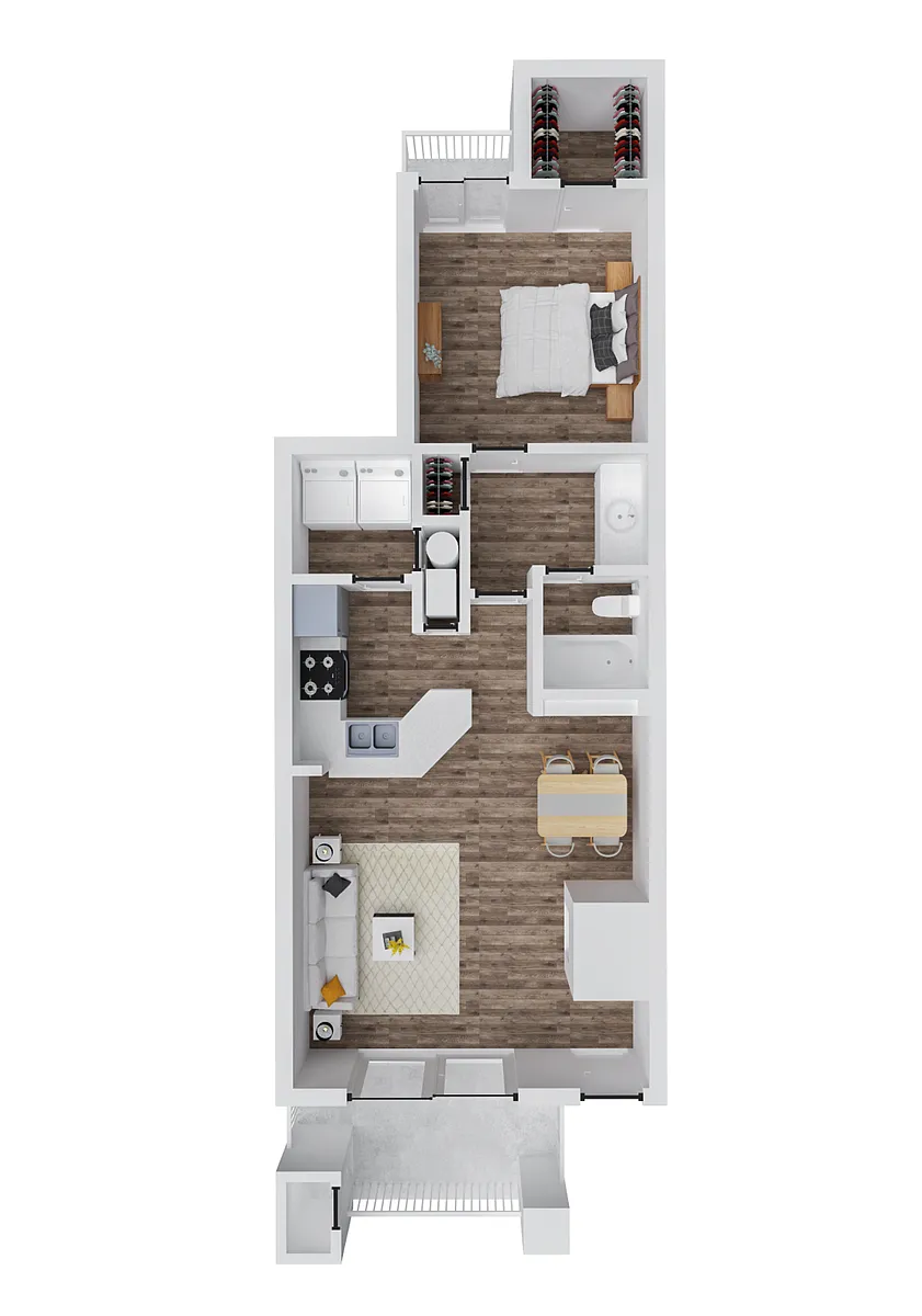 Floor plan One Bedroom One Bath