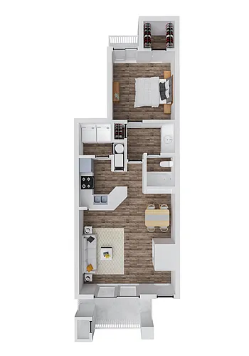 Floor plan One Bedroom One Bath