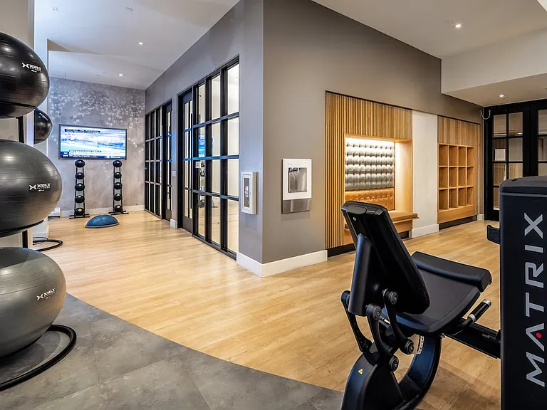 Fitness center with built-in storage