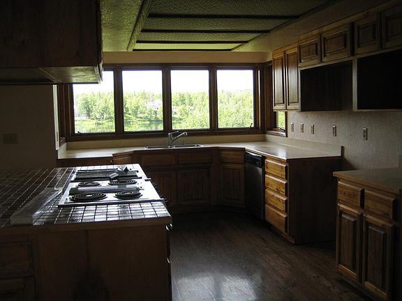 kitchen with built in desk