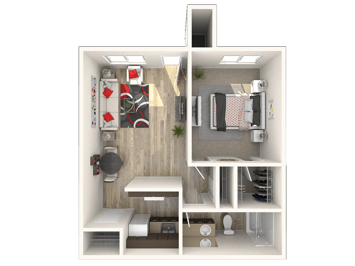 Floor plan Willow (1x1)