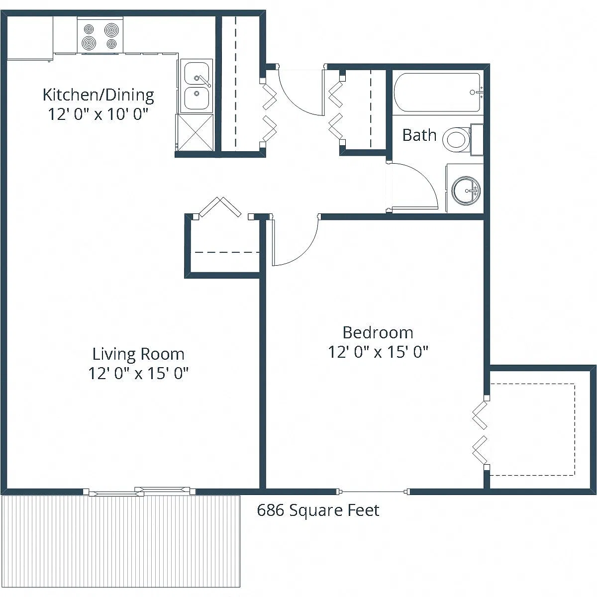 Floor plan One Bedroom 11A