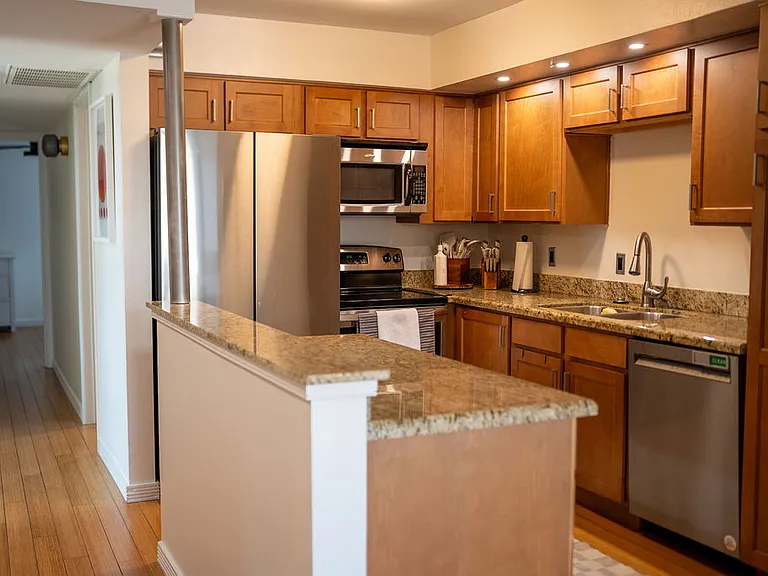 Kitchen fully furnished bring your spices and food and you are ready to cook