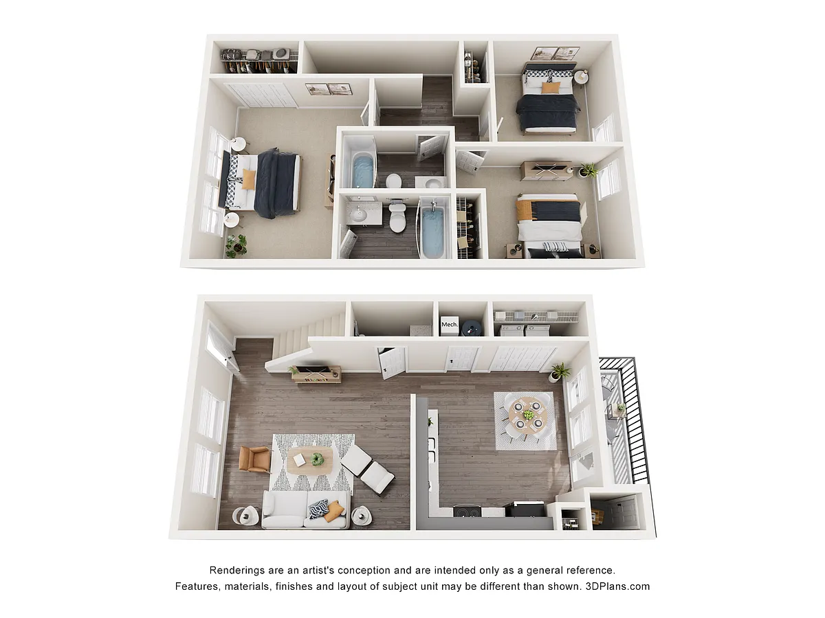 Floor plan 2 Bedroom with Den