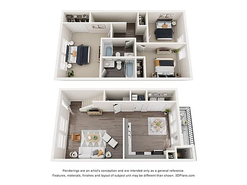 Floor plan 2 Bedroom with Den