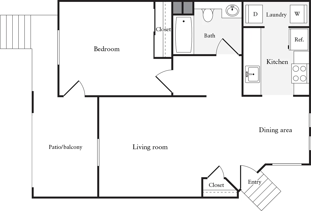 Floor plan 1 Bedroom C