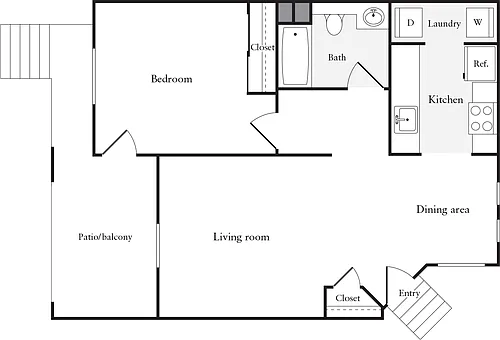 Floor plan 1 Bedroom B