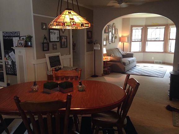Dining room looking into living room