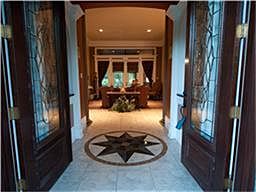 Stunning marble star emblem at entry.