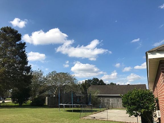 side view of back yard