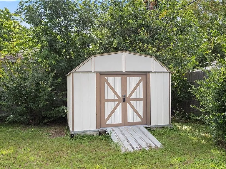 Exterior storage shed.