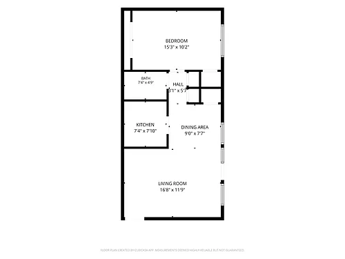 Floor plan 1 Bedroom - No Fireplace