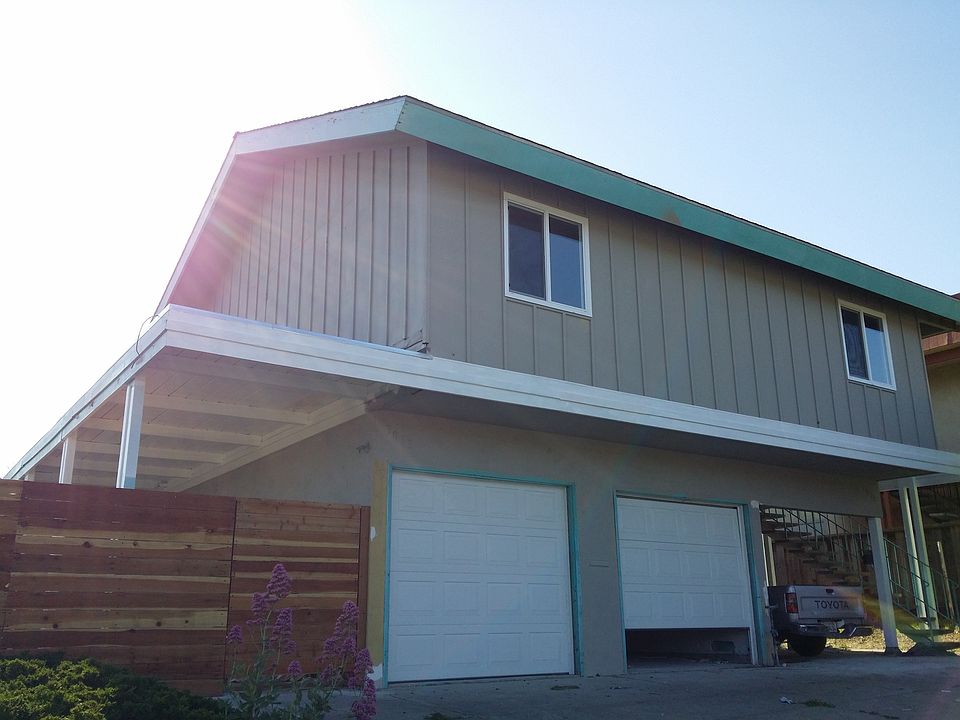 Front, two car garages