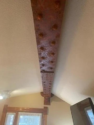 Living room steel I beam