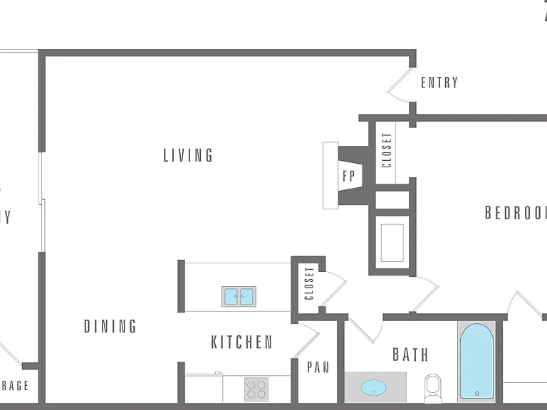 One bedroom, One bathroom, 700 SF One bedroom, One bathroom, 700 SF