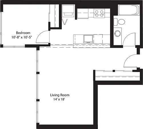 Floor plan 1 Bedroom D