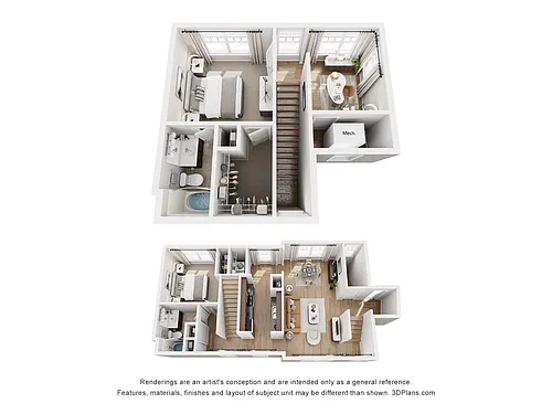 Floor plan B4 CALHOUN - 2 Bedroom, 2 Bathroom