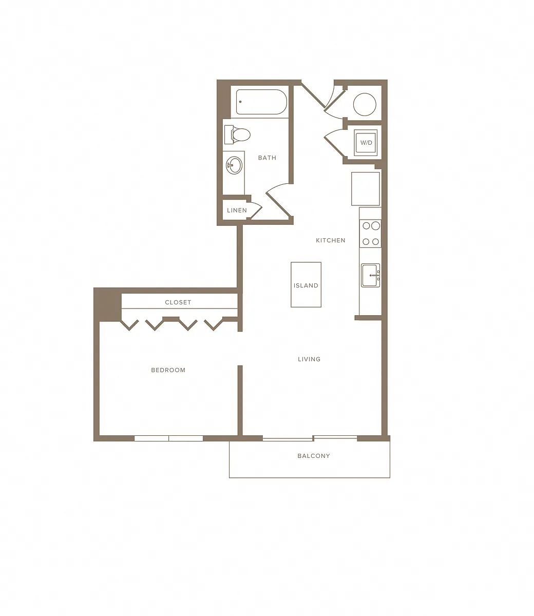 Floor plan 1 Bed/1 Bath-A16