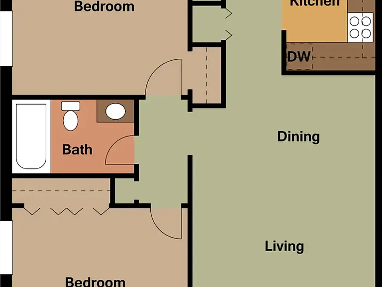 2 BR floor plan