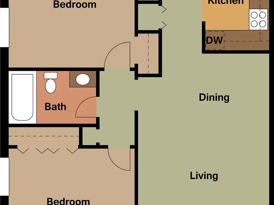 2 BR floor plan