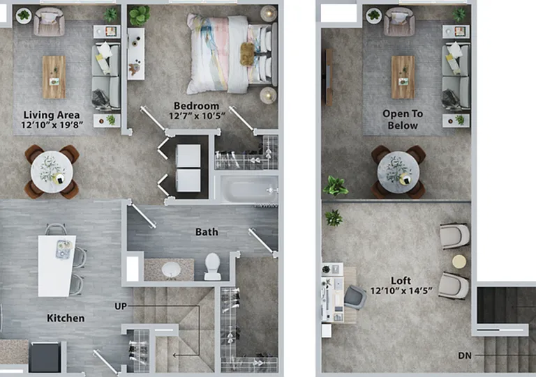 One Bedroom One Bath + Loft (1061 SF) One Bedroom One Bath + Loft (1061 SF)